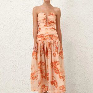 Zimmermann Vestido midi sin tirantes Cascadian